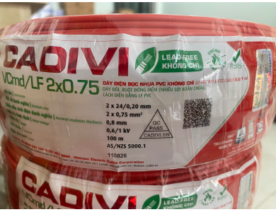 CÁP CADIVI VCMD/LF-2X0.75 -0,6/1KV