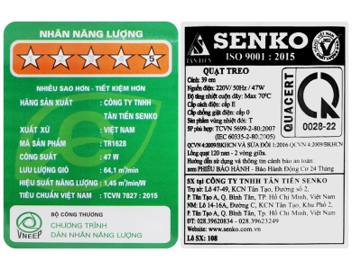 QUẠT TREO SENKO TR1628 (có điều khiển)