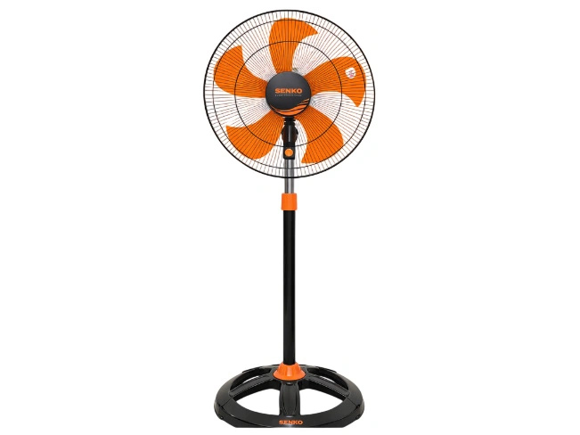Hình ảnh chụp toàn cảnh quạt đứng thân sắt Senko DCN1801 màu Đen Cam hiện đại