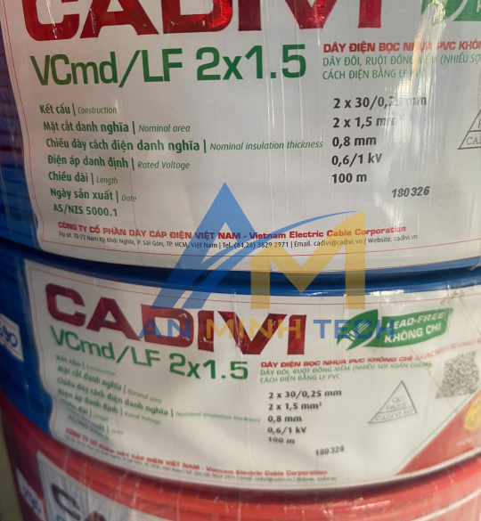 CÁP CADIVI VCMD/LF-2X1.5 -0,6/1KV