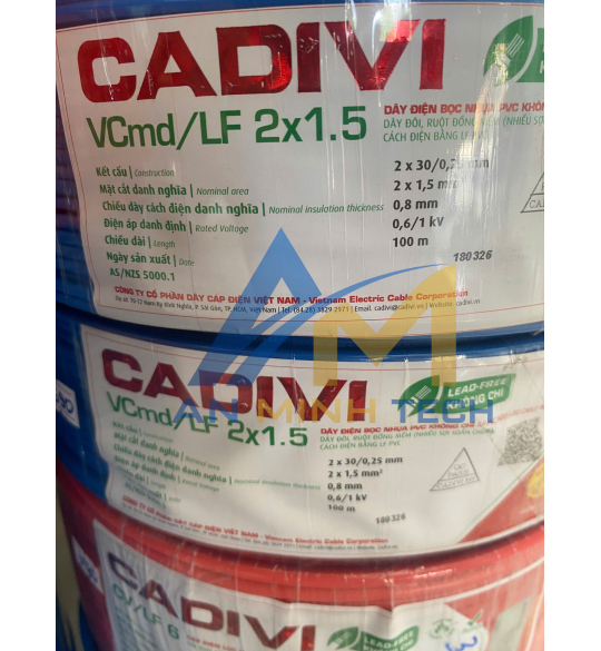 CÁP CADIVI VCMD/LF-2X1.5 -0,6/1KV