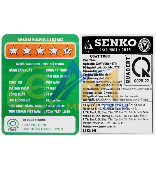QUẠT TREO SENKO TR1628 (có điều khiển)